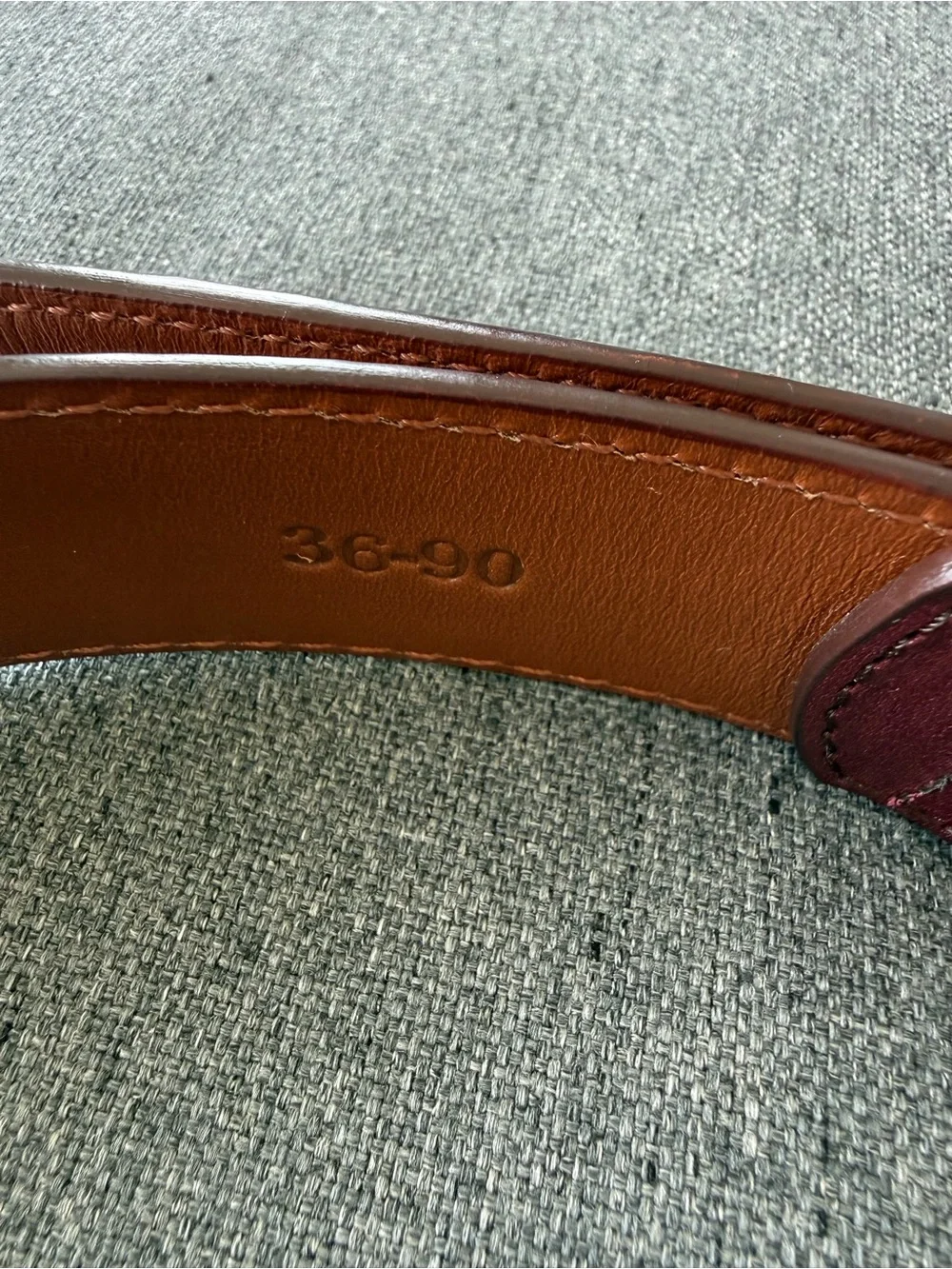 Alden Burgundy Leather Belt with Silver Buckle